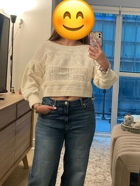White crochet sweater